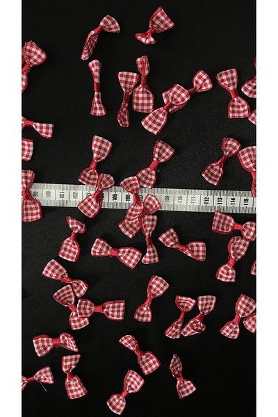 Ozpas Red Checkered Bow - 30 Pieces