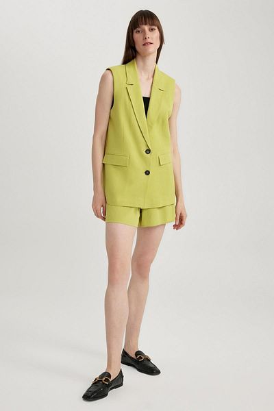 DeFacto Linen Blended Regular Fit Blazer Vest - A4092ax23sm