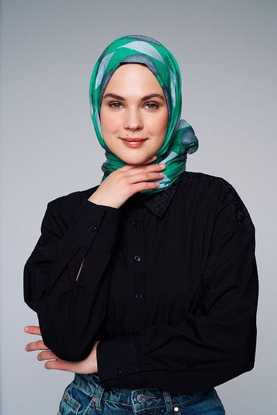 Modakaşmir Bamboo Patterned Leaf Shawl