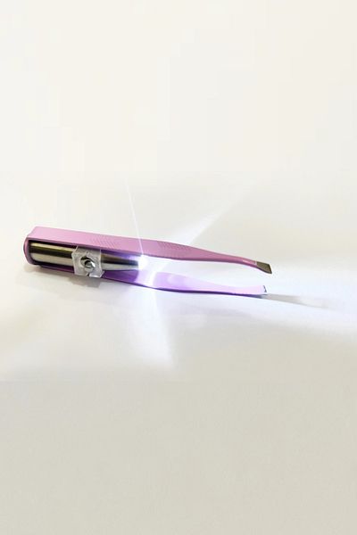 Aprilla Stainless Steel Tweezers with Pink Led Lights - Aep-7800