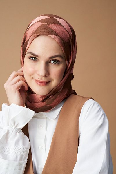 Modakaşmir Bamboo Patterned Leaf Shawl