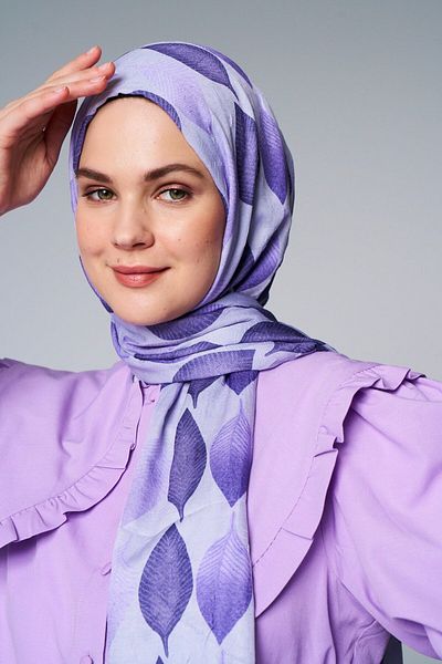 Modakaşmir Bamboo Patterned Leaf Shawl
