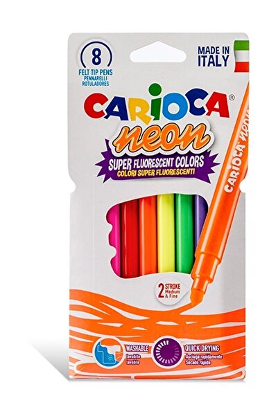 CARIOCA Neon Yıkanabilir Keçeli Kalem 8 Renk