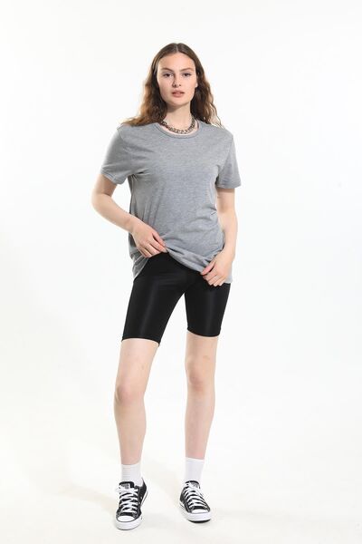 Domoda Grey, Oversize Fit Cotton Short Sleeve Basic Unisex Women's Men's T-Shirt