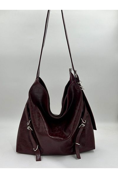 Rosmod Γυναικεία Claret Red Medium Voyo Boyfriend Casual με ζώνη τσαλακωμένη δερμάτινη τσάντα ώμου