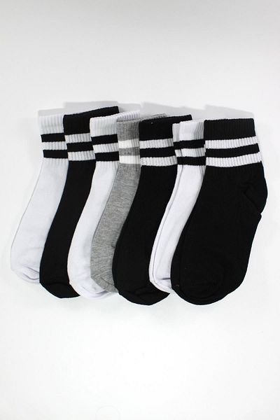 Trick or Treat 7er-Pack Baumwolle bunt gestreift Halbsocken Herren Damen Unisex Socken