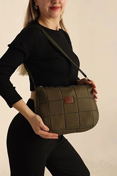 Rosmod Γυναικεία τσάντα ώμου με καπιτονέ Χακί