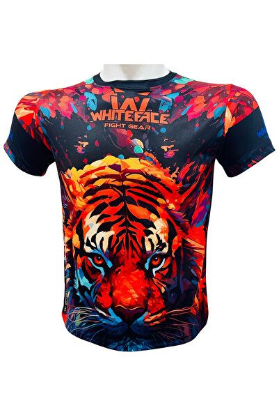 whiteface Özel Tasarım Dijital Kaplan Baskılı Tişört (SİYAH)