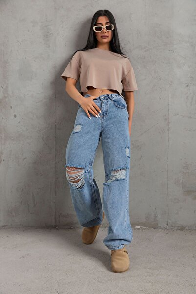 Domoda Beige Modal Crop Top - Ultra Soft Touch Women's T-Shirt @savona