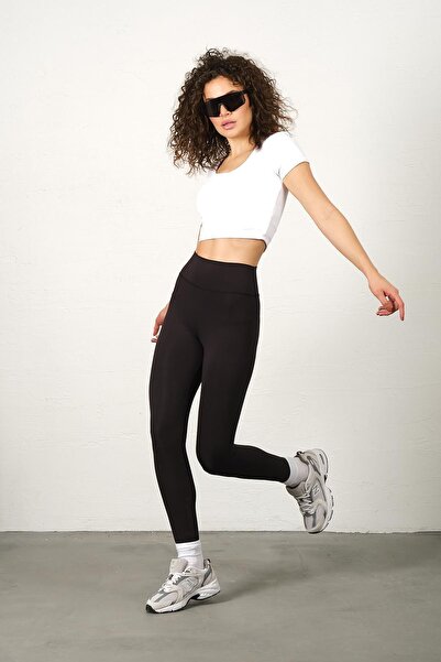 Domoda Extra High Waist Recovery Black Women's Leggings - Cot Stitching Push Up @siera