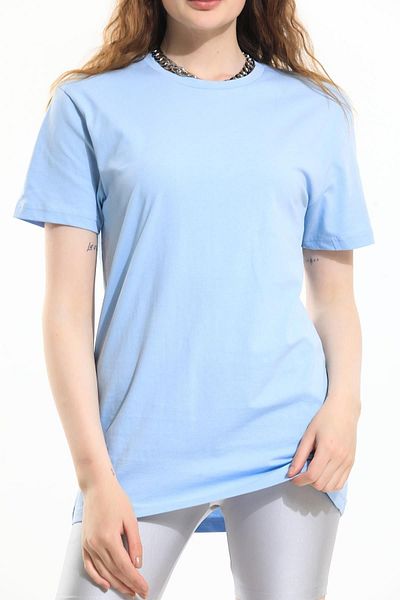 Domoda Γυναικείο ανδρικό μπλουζάκι Μπλε, Oversize, με κοντό μανίκι Unisex Basic