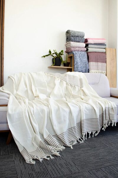 Osmanlı Home Concept Памучен калъф за диван голям размер 180x300, покриващ ръ...