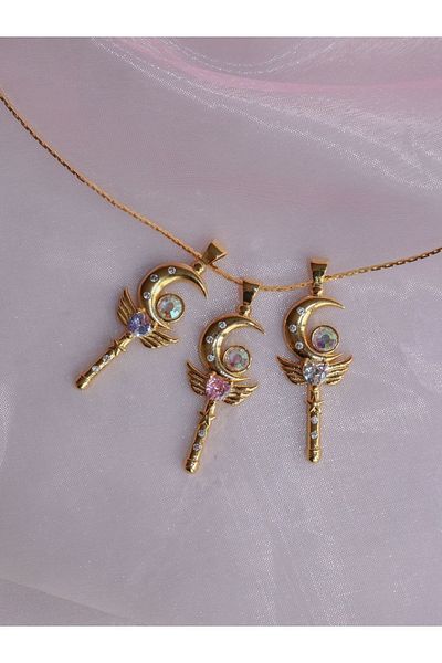 Reorah Collection Sailor Moon Magic Wand Necklace-lilac