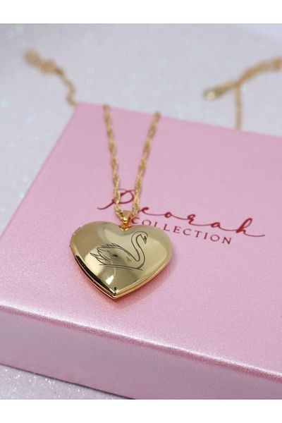 Reorah Collection Swan Lake Princess Odette Swan Heart Locket-Swan Lake Princess Odette Swan Heart Locket