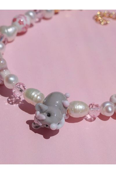 Reorah Collection Design Pearls Pearlescent Acrylic Hamster Bracelet