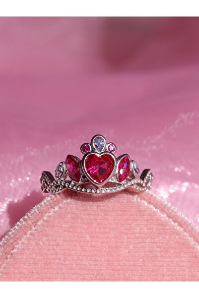 Reorah Collection Princess Charm School Crown Yüzük 925 Gümüş-gümüş Kaplama-p...