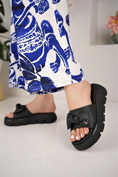Demashoes Πολυτελής μαύρη σόλα μασάζ - Γυναικείες καθημερινές άνετες παντόφλες, ειδική σόλα για μακροχρόνια χρήση