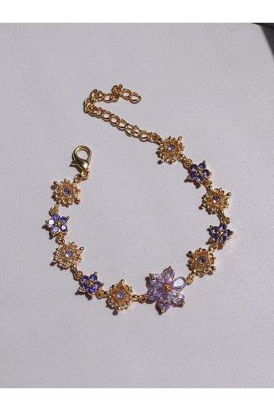 Reorah Collection Zircon Stone Flower Patterned Bracelet