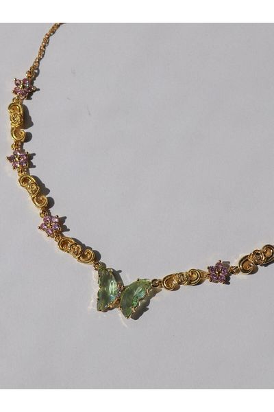 Reorah Collection Tinker Fairy - Flower Patterned Choker Necklace