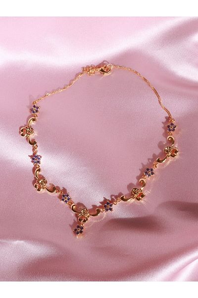 Reorah Collection Floral Nostalgia Necklace-Nostalgic Flower Necklace-Purple