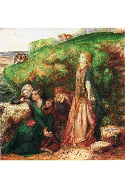 Tablosan Pictură pe pânză cu acuarelă, femeie în roșu, în picioare, 40x40 cm Kb27185 40x40 cm