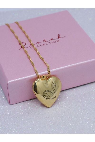 Reorah Collection Swan Lake Princess Odette Swan Heart Locket-Swan Lake Princess Odette Swan Heart Locket
