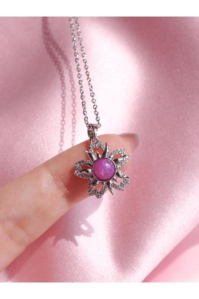 Reorah Collection Rapunzel Sundrop Flower - Steel Necklace