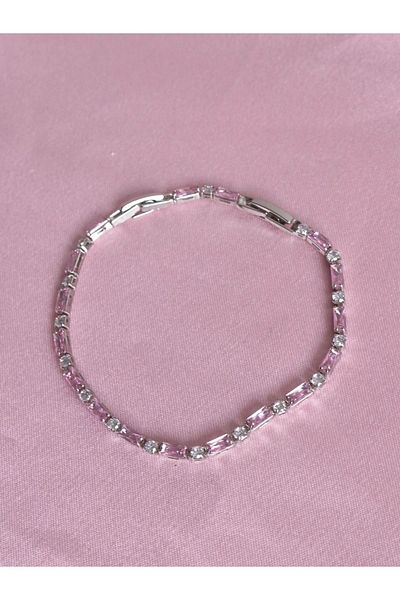 Reorah Collection Pink Zircon Stone Baguette Bracelet