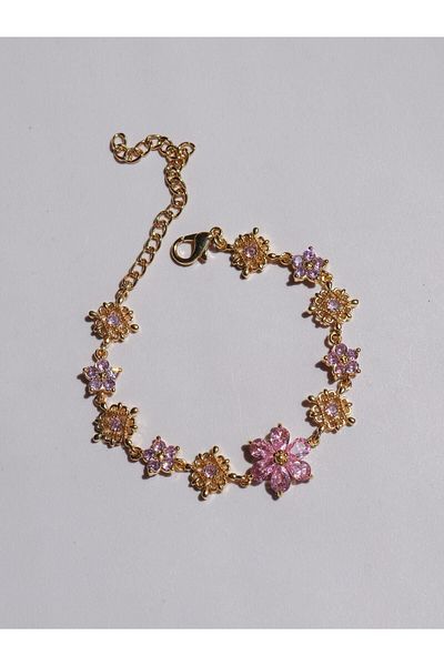 Reorah Collection Zircon Stone Flower Patterned Bracelet