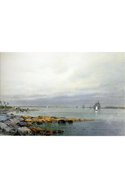 Tablosan Pictură pe pânză cu peisaj cu barca cu vele în acuarelă 30x40 Cm Kb27192 30x40 Cm