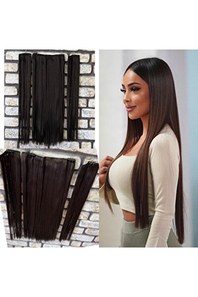 Fenomen Peruk Ημιμήνια+2 Πλαϊνή Σκούρο Καφέ Επίπεδη 75 cm