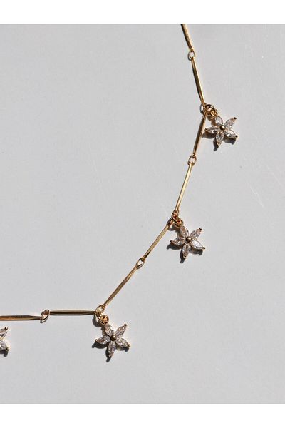 Reorah Collection Zircon Stone Five Star Flower Necklace