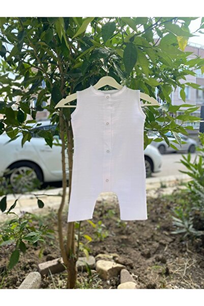 Zeren Home White Muslin Cloth - Double Layer Organic Cotton Jumpsuit