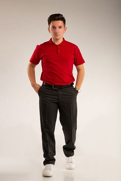 BayBayan Men's Youth Smoke Colored - Straight Belt and Back Pocket School Pants
