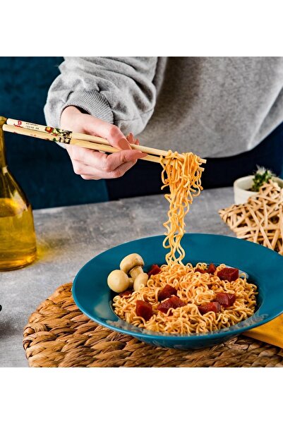 Gift Moda Ahşap Chopstick Ve Noodle Makarna Tabağı Set