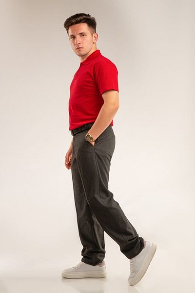 BayBayan Men's Youth Smoke Colored - Straight Belt and Back Pocket School Pants
