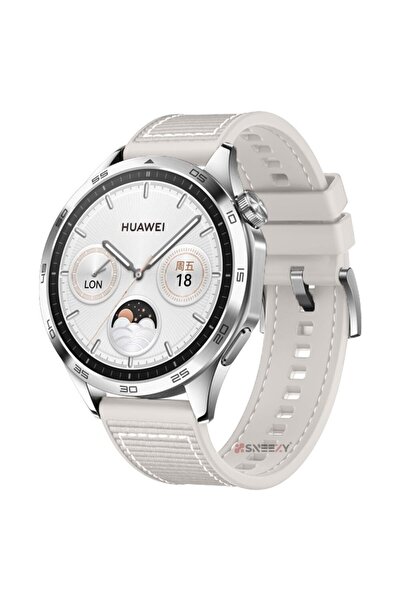 Sneezy Huawei Watch Gt4 46mm Ile Uyumlu 22mm Dikiş Desenli Dokuma Silikon Kordon