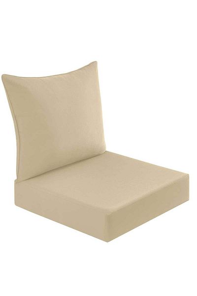 RevuBaby Outdoor Deep Seat Cushions with Backrest Pouf Garden Cushion 1 Set