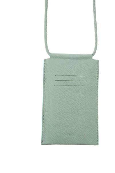 BAGBOX Mint Green Genuine Leather Flotter - Θήκη τηλεφώνου, θήκη κάρτας και θήκη γυαλιών