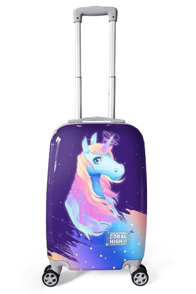 Coral High Unicorn Desenli Kabin Boy Valiz (50cm) 16540