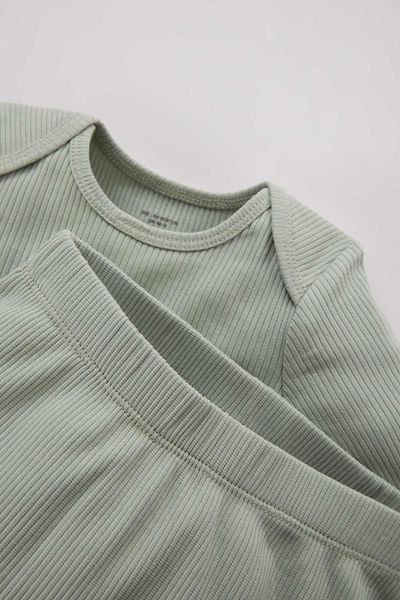 DeFacto Ribbed Long Sleeve Camisole Body and Bottom 2 Piece Set for Baby Girl - A8330a523wn
