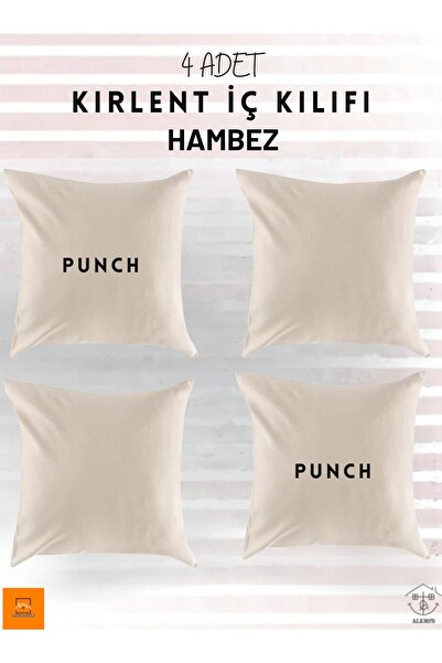 ALERSS 4 Adet Punch İşlemeye Uygun Hambez Fermuarlı Kırlent İç Kılıfı, Ham Be...