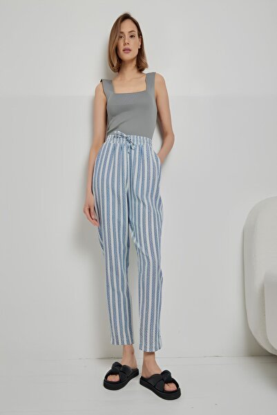 Baluxe Women's Gray Thick Strap Square Neck Knitwear Blouse