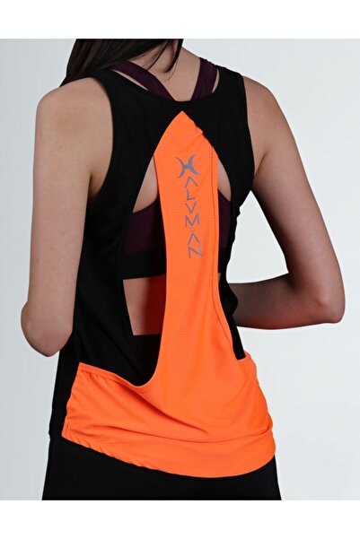 HALVMAN Hlv1344 موديل قميص رياضي نسائي - أسود/برتقالي