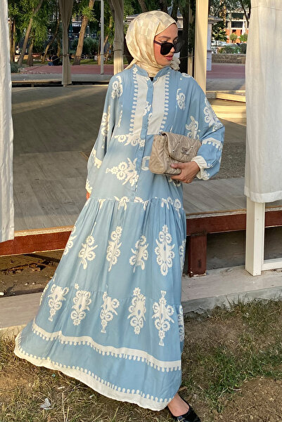 QLAY فستان نسائي من الفسكوز الفاخر بنمط عرقي