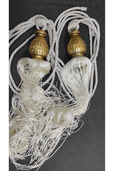 Mexess Lüx Fon Veya Tül Perde Bağlama Aksesuar Aparatı Püsküllü Kornişe Takma...