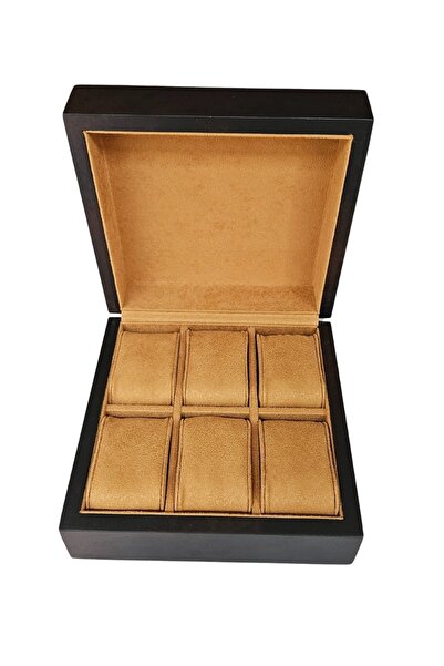 ÖZER KUTU Ahşap Koleksiyonluk  Lüx 6 Lı Saat Çantası,kutusu (Lake) Kahve