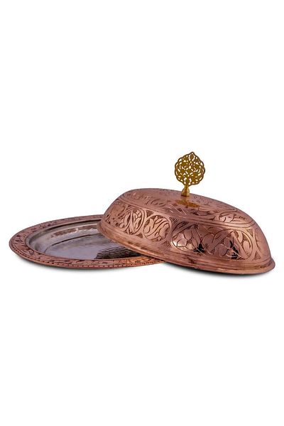 ANTEPSEPETİ Copper Embroidered Oval Rice Bowl