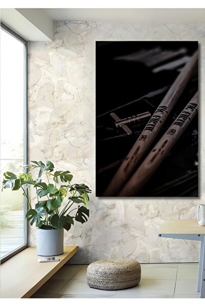 Teona Ahşap Dekoratif Dikey Bateri Bageti Duvar Tablo Ahşap Dikdörtgen Tablo