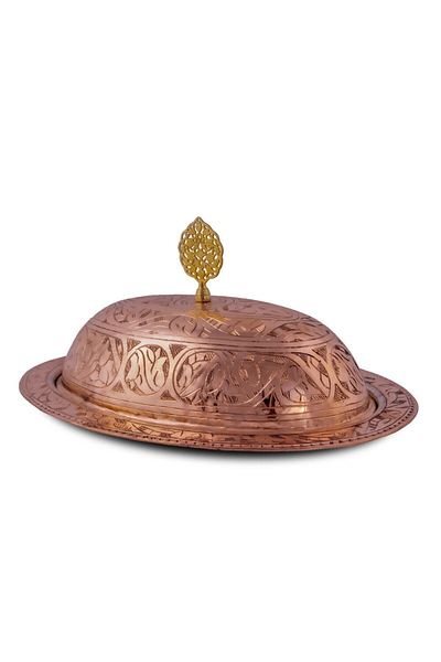 ANTEPSEPETİ Copper Embroidered Oval Rice Bowl